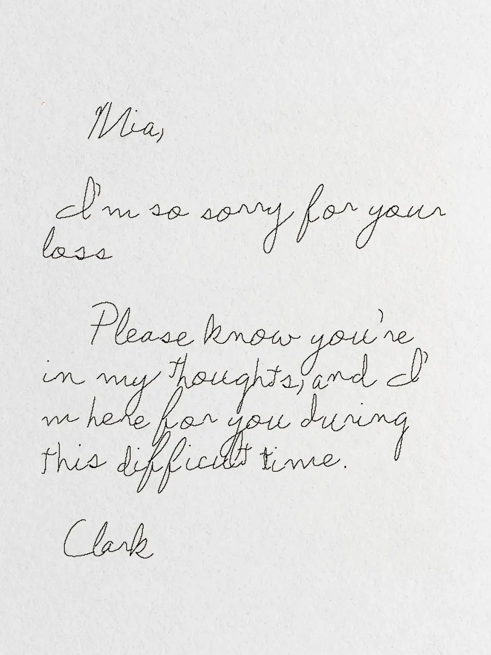 Upcoming right page for Sympathy cards