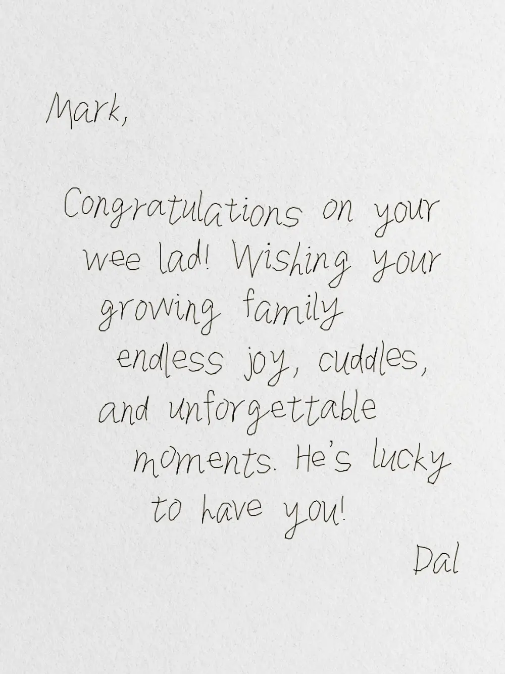 Upcoming right page for Baby cards